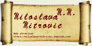 Miloslava Mitrović vizit kartica